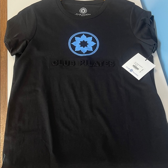 Club Pilates Tops - Club Pilates Black Short Sleeve Tee embossed, small